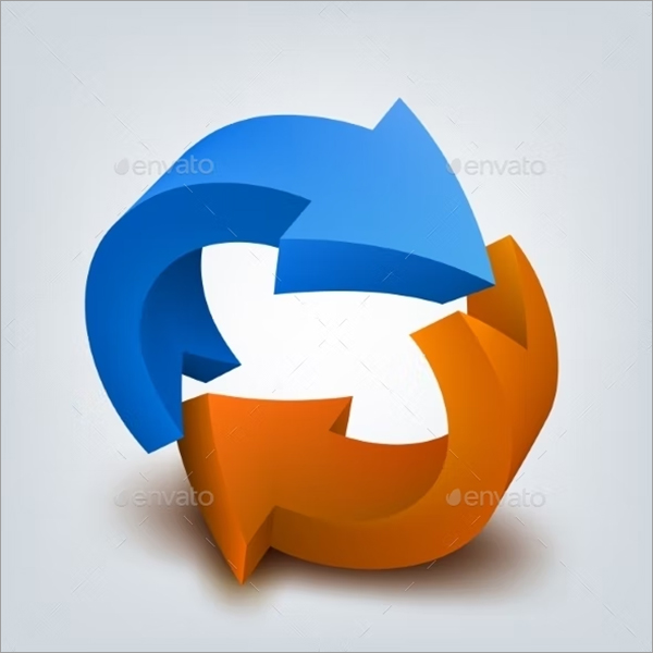 3D Arrows Illustration Logo Template