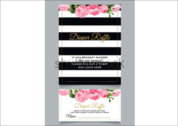 Baby Shower Printable Invitation Ticket Floral Design