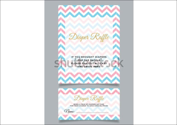 Diaper Raffle Baby Shower Printable Invitation Ticket