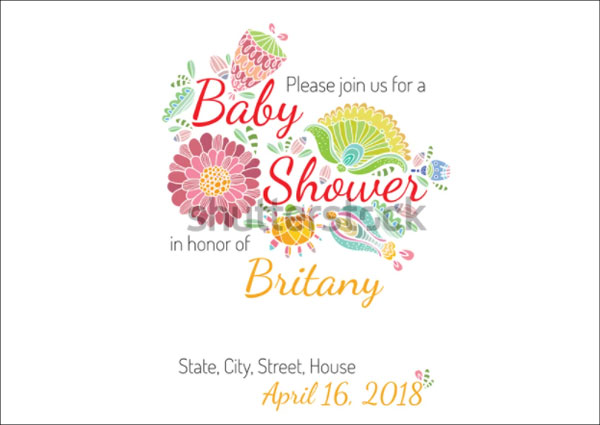 Editable Baby Shower Invitation Ticket