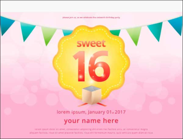 Free Sweet 16 Birthday Party Template