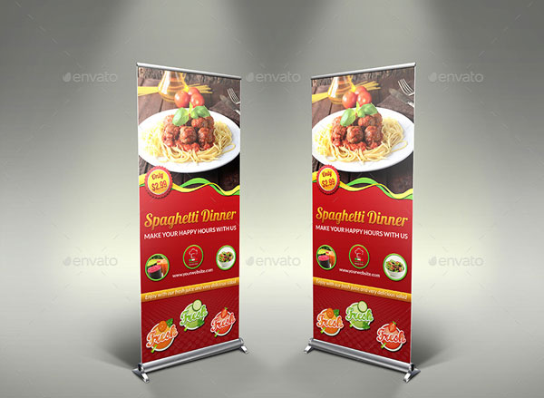 Sample Restaurant Rollup Signage Template
