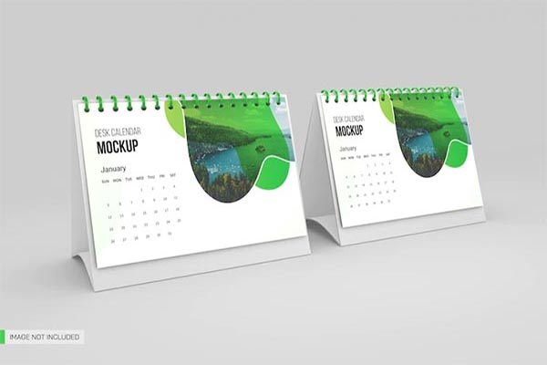 Horizontal Desk Calendar Mockups