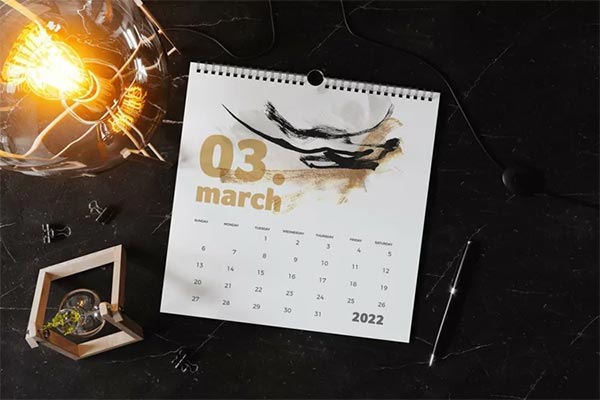 Square Wall Calendar Mockups