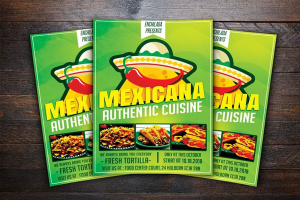 Mexican Restaurant Menu Flyer Templates