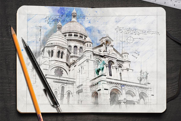 Architect Sketch Photoshop Actions