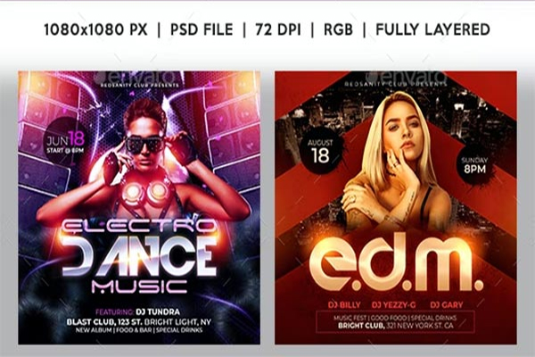 Glow Party Instagram Banner Templates