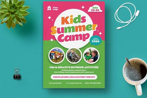 Editable Kids Summer Camp Flyer Templates