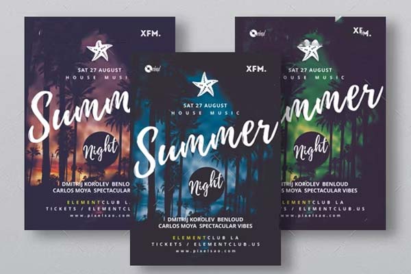 Editable Summer House Party Flyer Templates