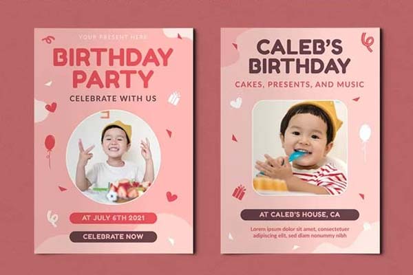 Sample Birthday Party Flyer Templates