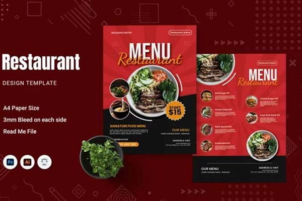 Sample Restaurant Menu Templates