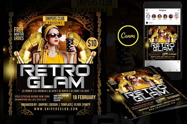 Retro Event Flyer Templates