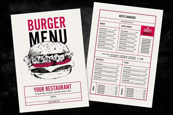 Simple Burger Menu Templates