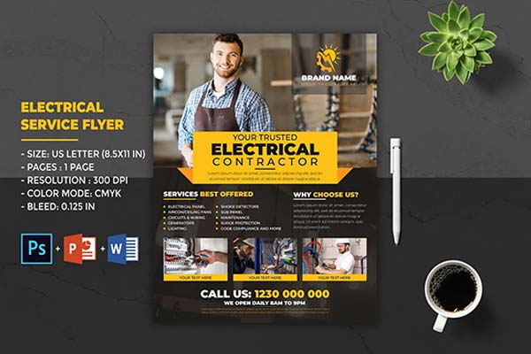 Electrician Ads Poster Templates