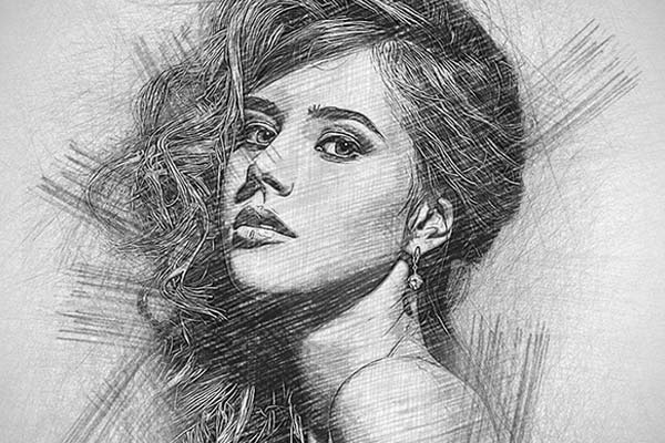 Pencil Sketch Action Photoshop Templates