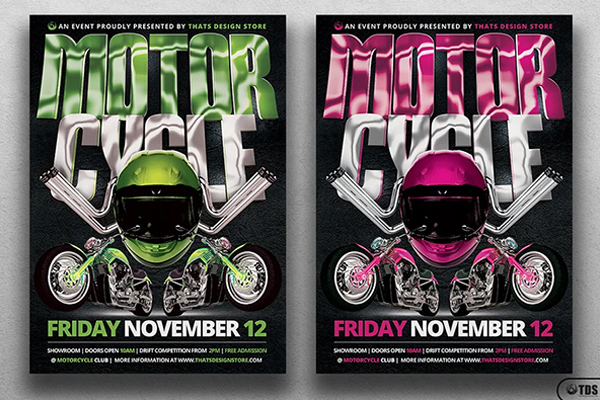 Motorcycle Event Flyer Templates