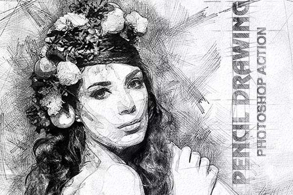 Pencil Drawing Photoshop Action Templates
