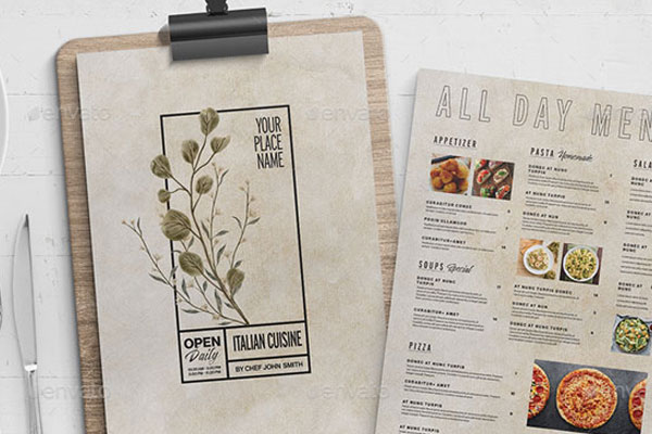 Sample Cafe Menu Templates