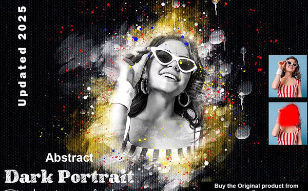 Abstract Dark Portrait PSD Actions