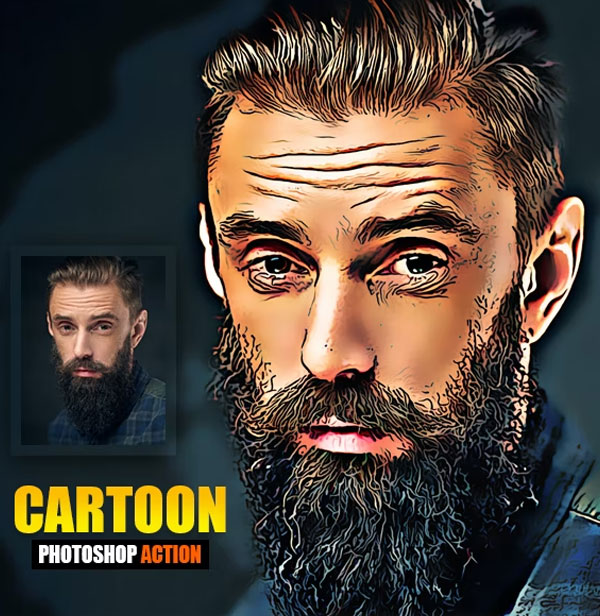 12 Photo To Cartoon Photoshop Actions