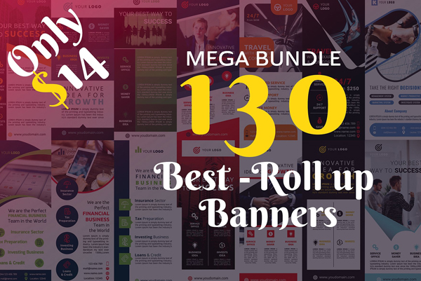 130 Advertising Roll Up Banners Bundle