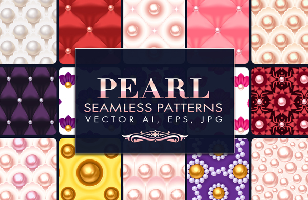 18 Pearl Vector Seamless Patterns