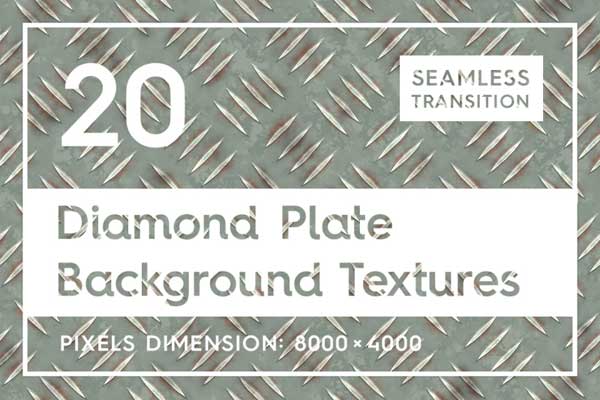 20 Seamless Metal Diamond Plate Background Textures