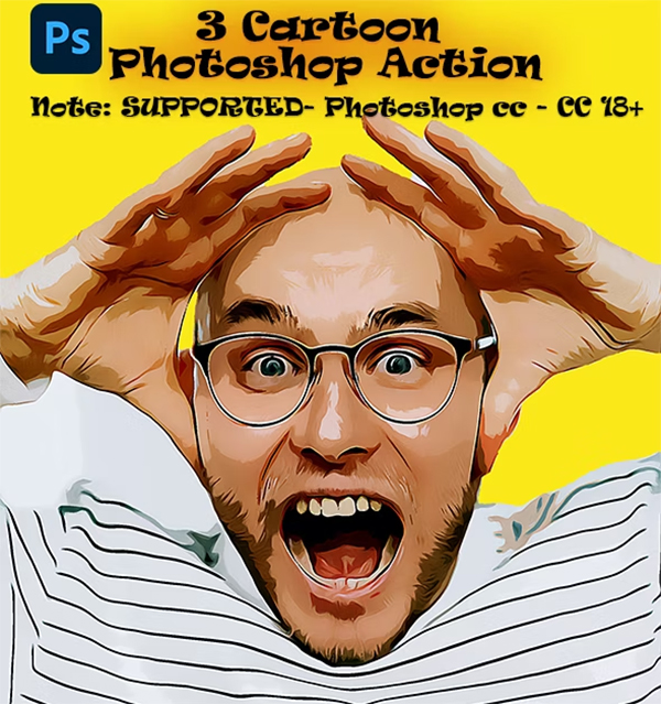 3 Cartoon Photoshop Action