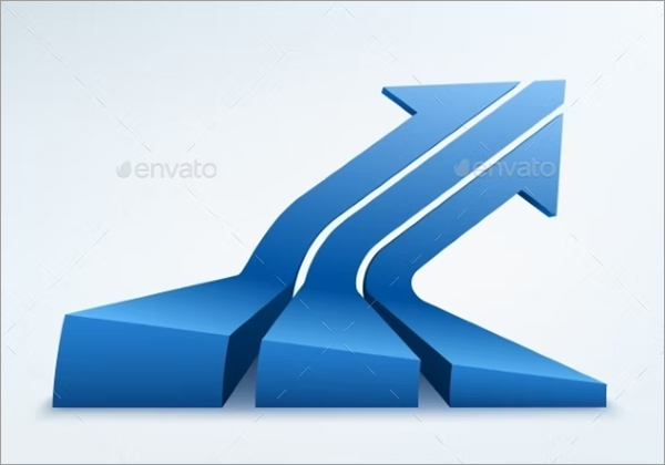 3D Arrow Illustration Logo