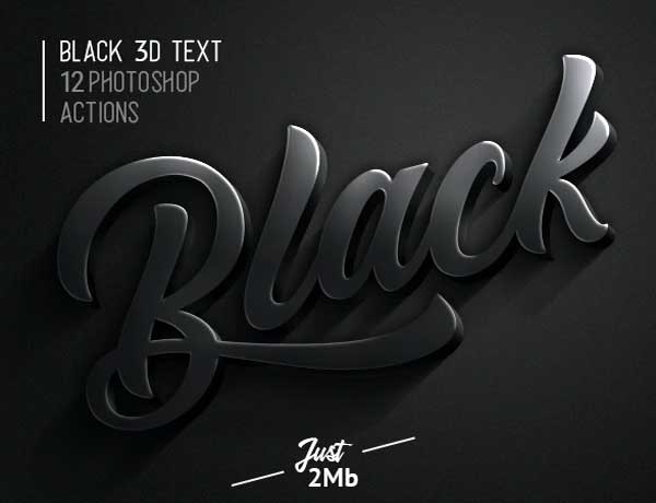 3D Black Photoshop Action