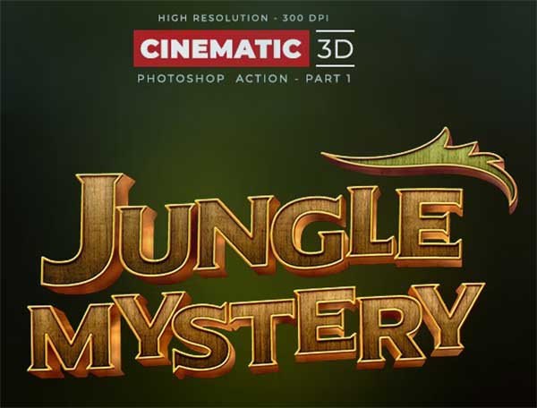 3D Cinematic Text Effect Actions