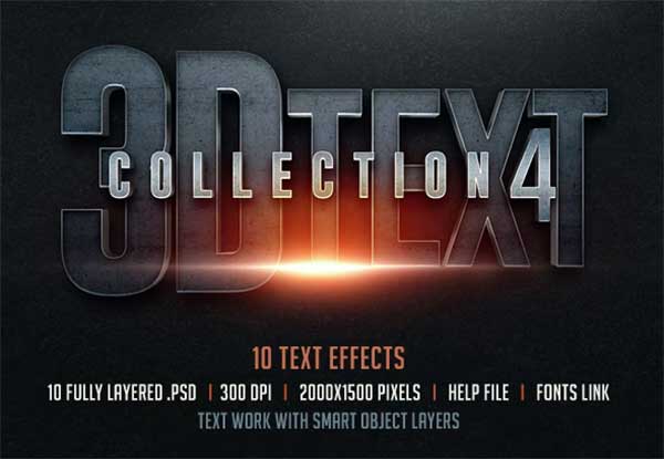 3D Cinematic Text Effects Collection Actions