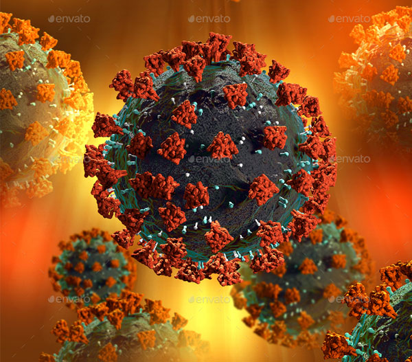 3D Corona Virus Backgrounds Set