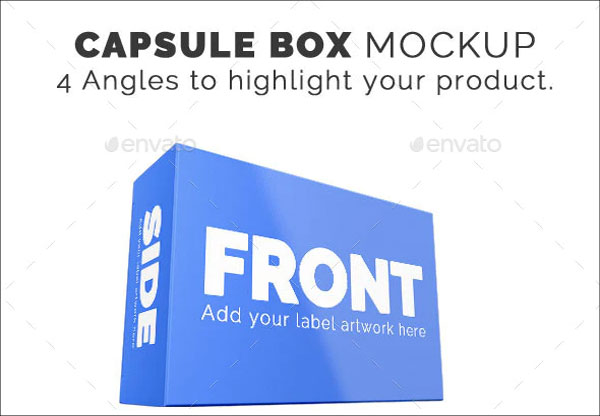 3D Pill Capsule Box Mockup