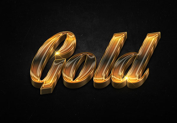 3D Shiny Gold PSD Text Effects