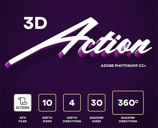 3D Text - Photoshop Action