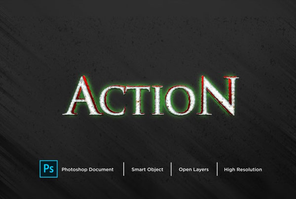 3D Text Effect Design Photoshop Actions