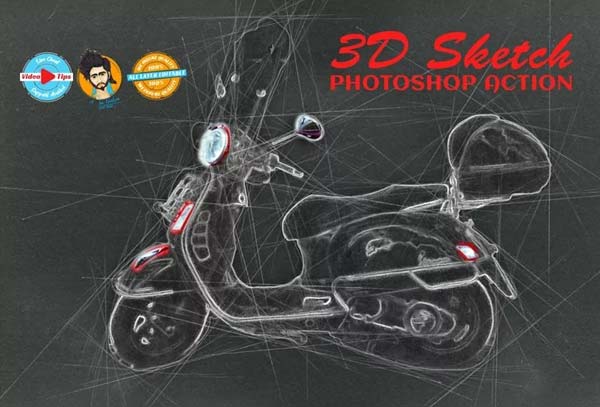 3D Text Photoshop Action Template