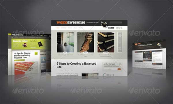 3D Web Page Display Mockups Golden Bundle