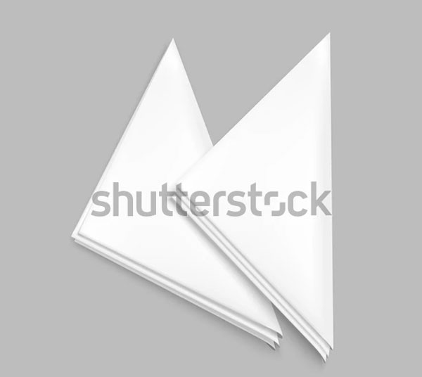 3D White Blank Napkin Mockup