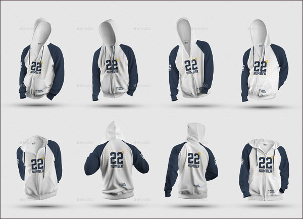 3D Zip Hoodie Mockup