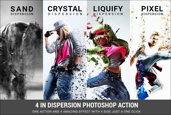 4 in 1 Dispersion Photoshop Action