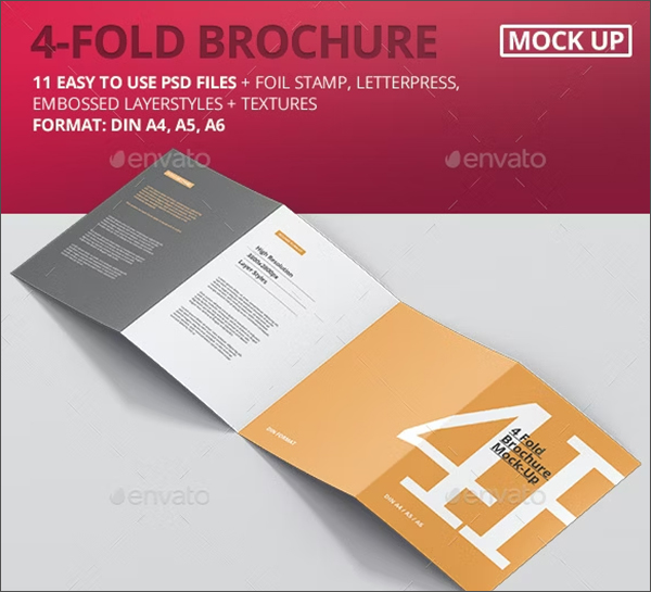 4-Fold Brochure Mockup