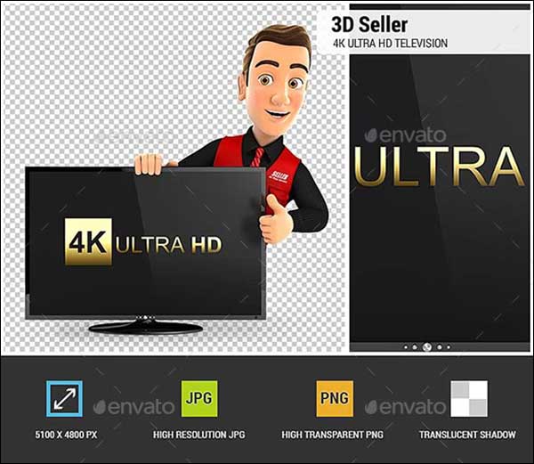 4k Ultra HD Smart TV Mock Up