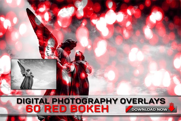 60 Red Bokeh Overlays
