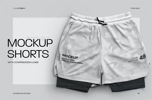 8 Mockups Shorts with Compression Liner