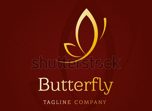 A Golden Butterfly Logo