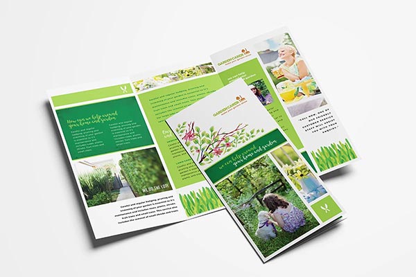 A4 Garden Service Trifold Brochure Template