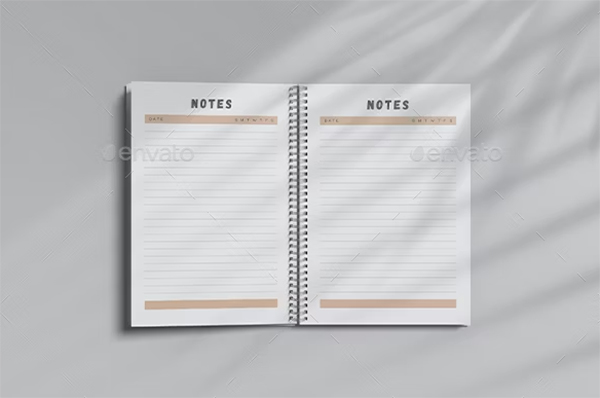 A4 Spiral Notebook Mockups