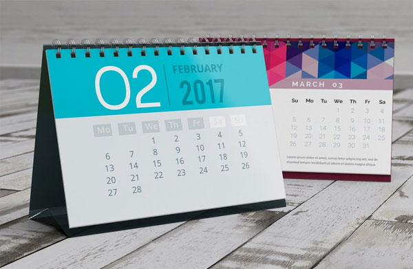 A5 Desk Calendar Mock-Up